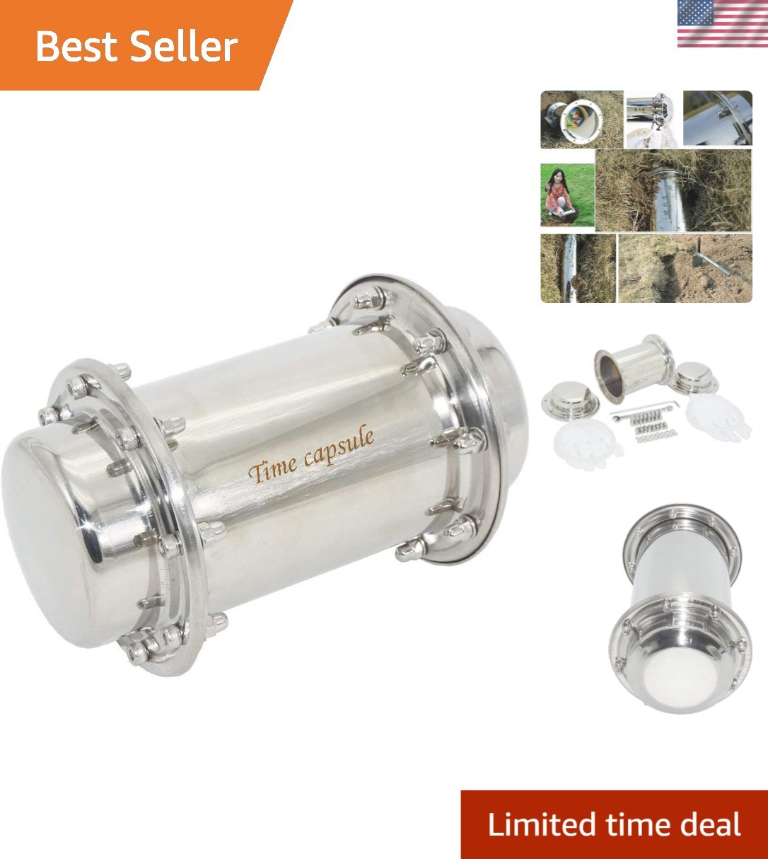 Corrosion-Resistant 7.6 Inch Stainless Steel Time Capsule – Preserve Your Legacy