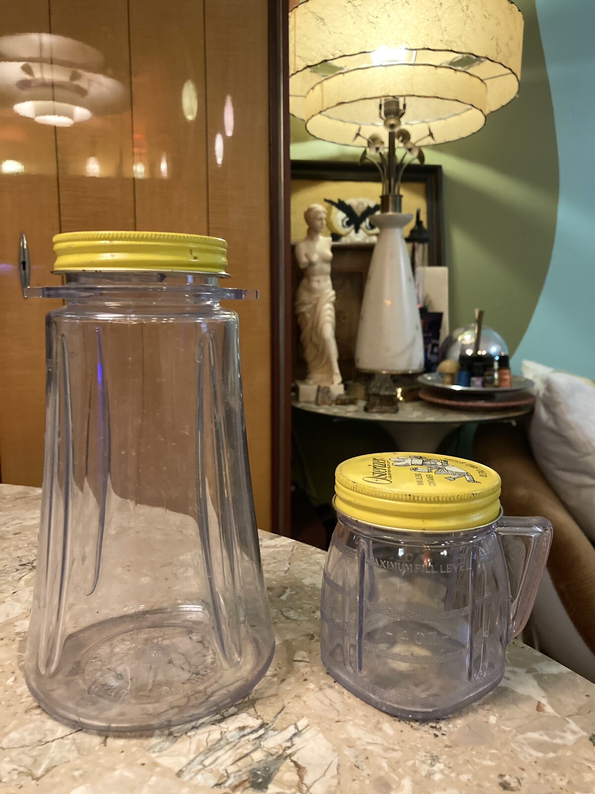 Oster Osterizer Blend And Store Vintage Two Plastic Container Cup With Lid