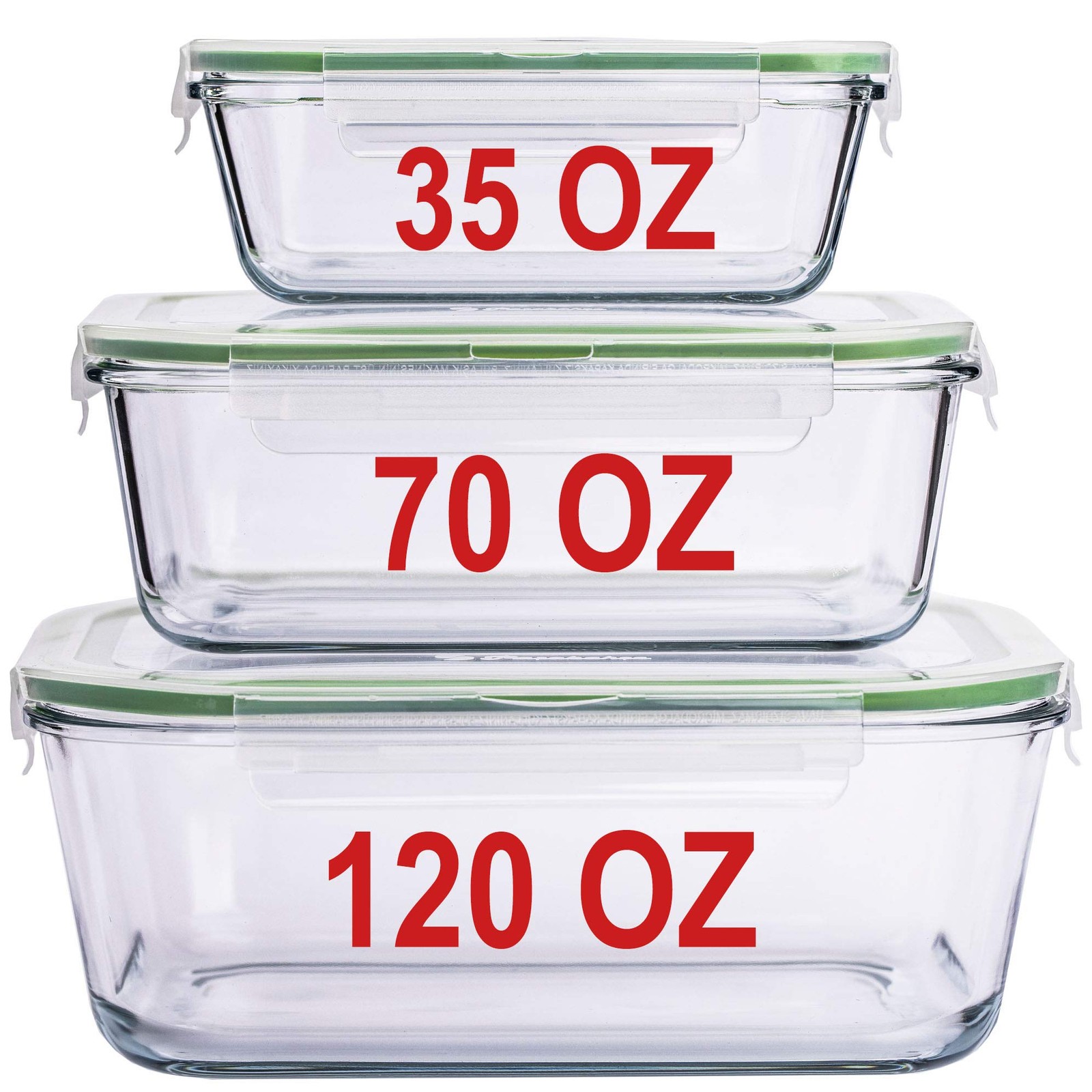 Large Glass Containers For Food Storage With Locking Lids Baking Dish Set 3 120
