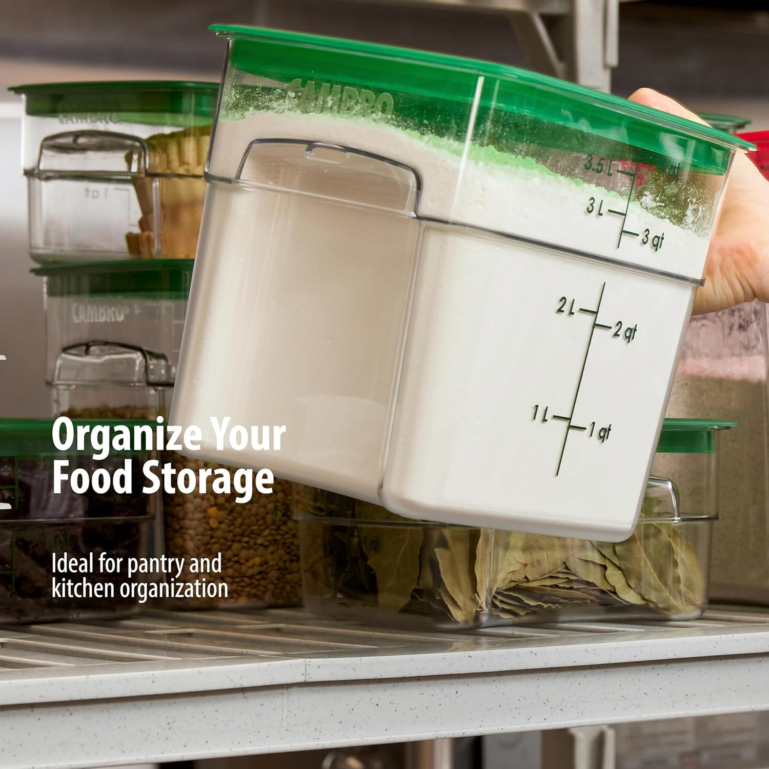 Cambro 4 QT (Quart) Food Storage Container with Lid (2 Pack) – Freshpro Series (