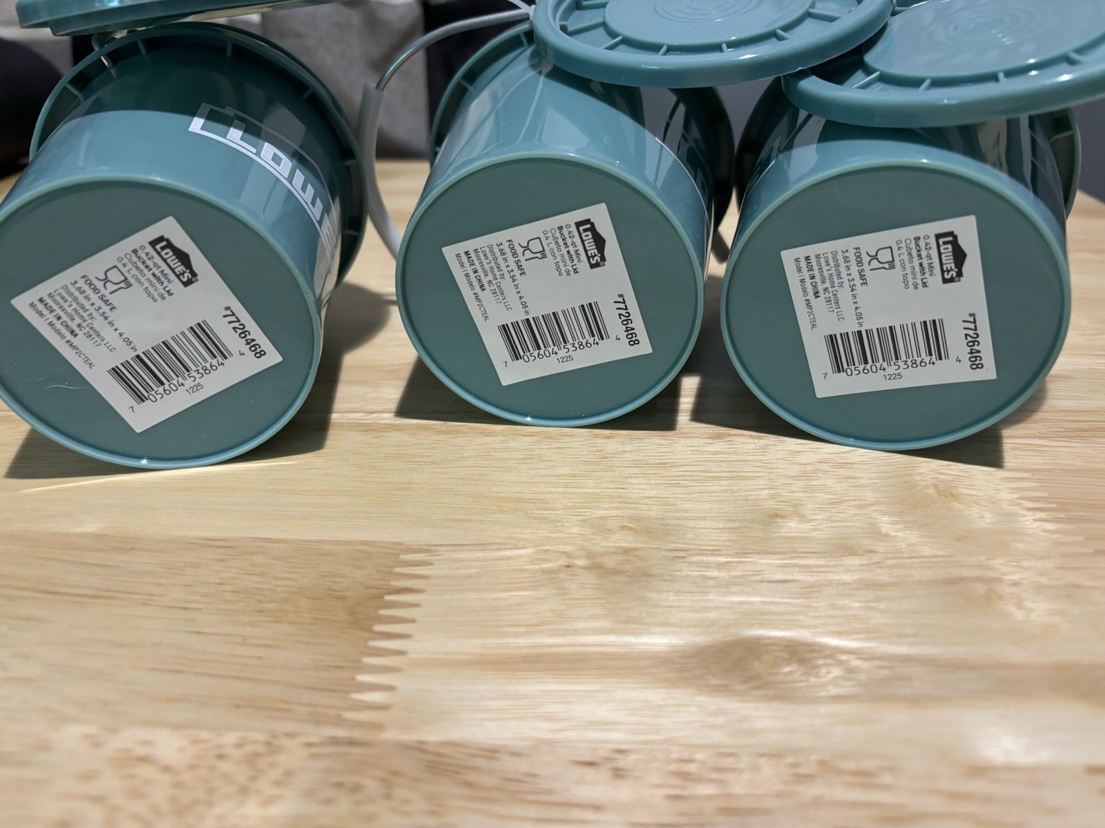 Teal Lowe’s Mini Bucket With Lids Lot of 3 NEW 2026 RELEASETIKTOK VIRAL