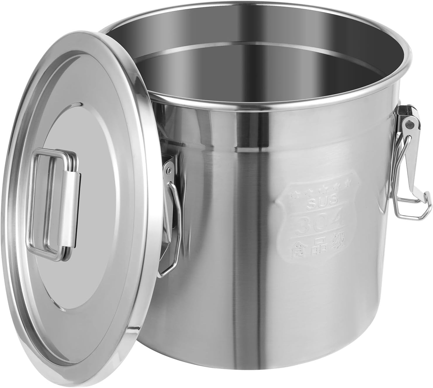 5.5Gal 304 Stainless Steel Airtight Canister,Metal Bucket Large Stainless Steel