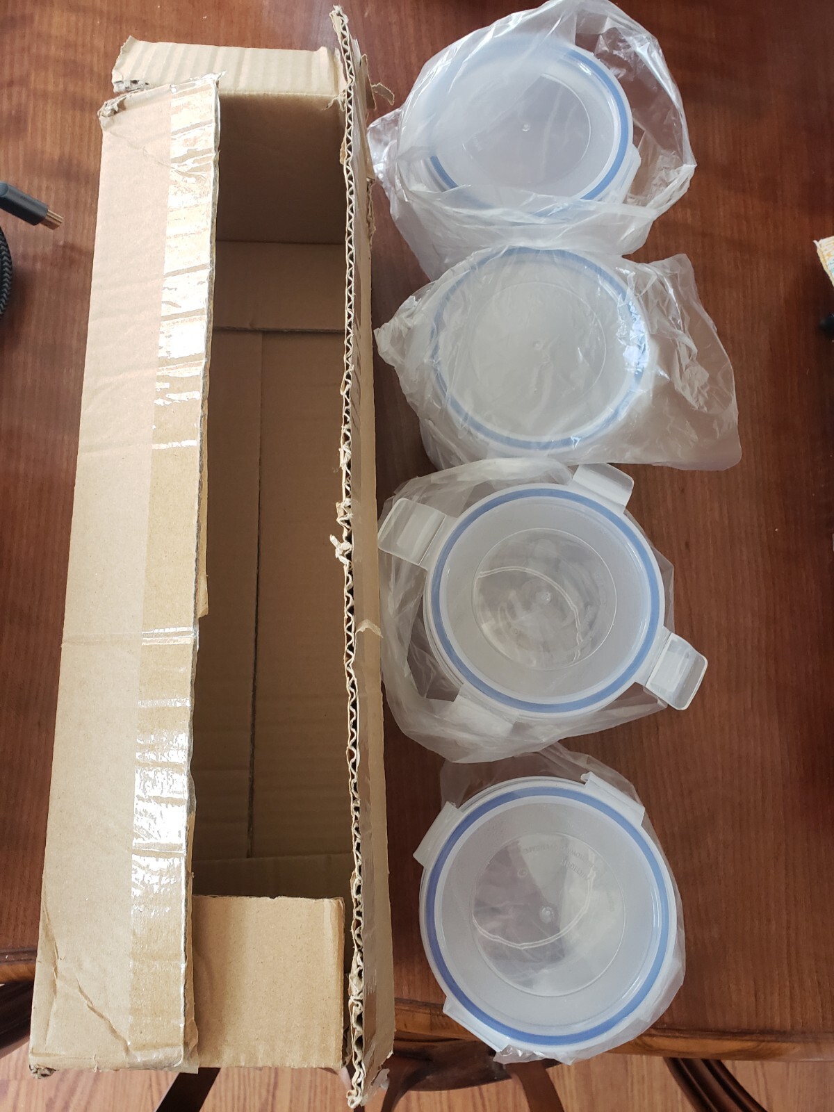 Mongsterware Food Containers set with Lids 4 Piece 16 Oz Plastic Dishwash Safe