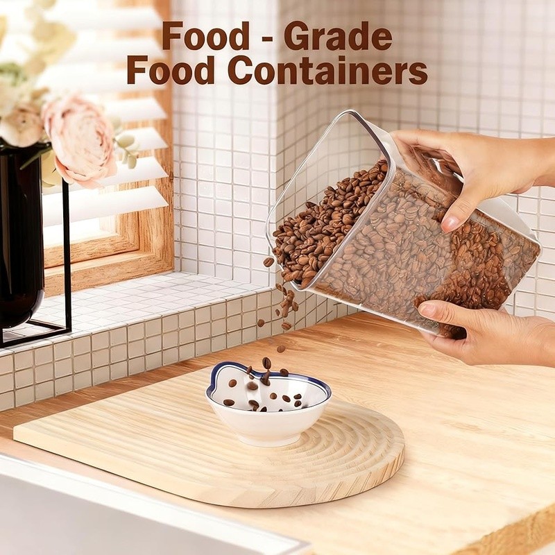 Airtight Food Storage Containers Set W/ Pop Lid Design BPA Free Stackable 4.2qt