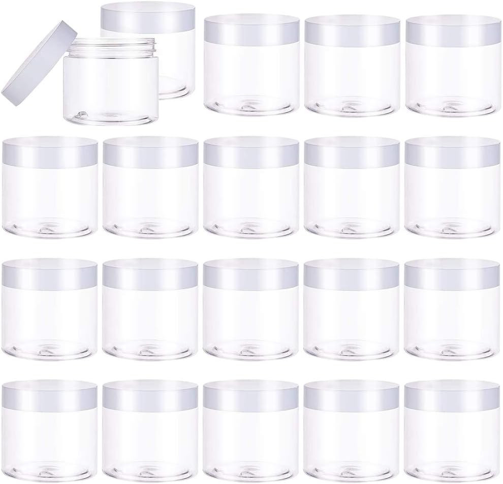 20 PCS 2oz Plastic Empty Jars with LidsWhite,WideMouth Refillable Storage Con…