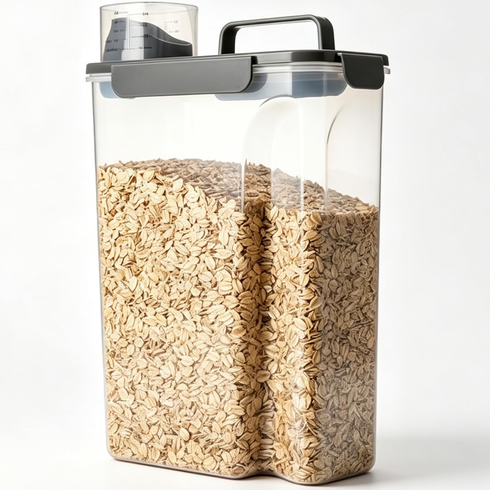Komzon Rice Storage Containers, 20 LB dispenser with Pouring 20lb grey