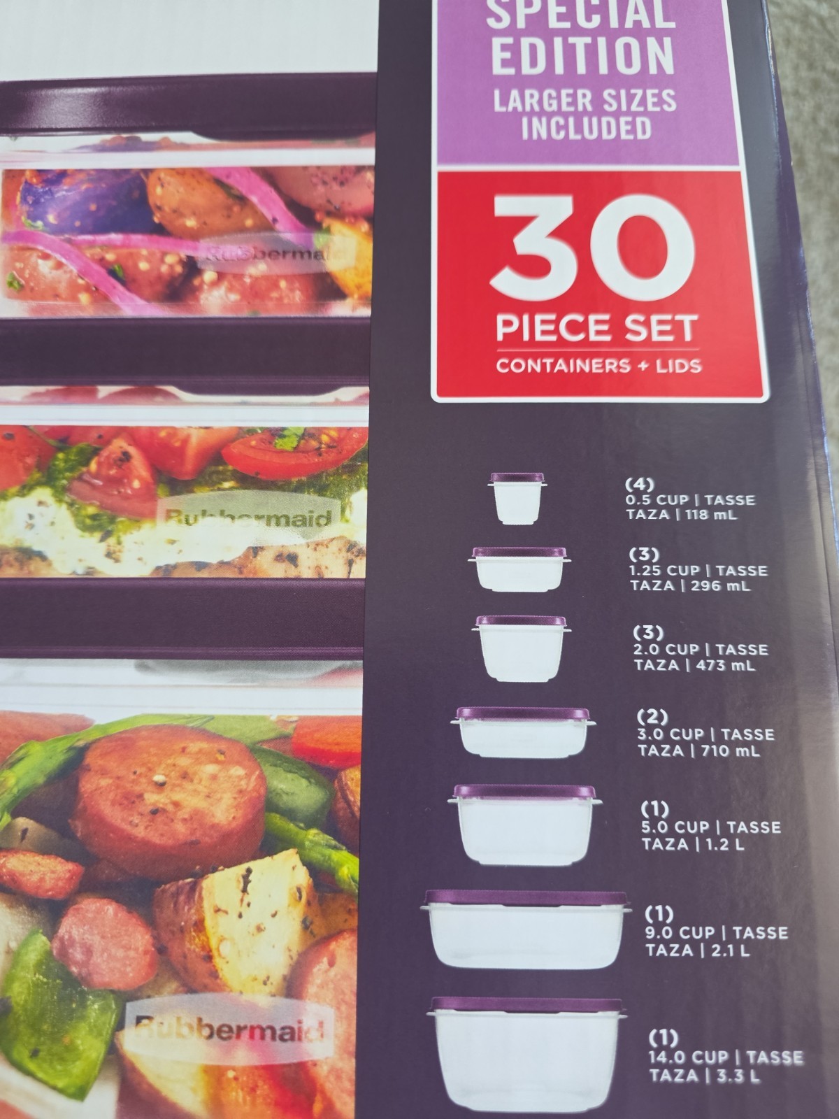 Rubbermaid 30pc Food Storage Set with Easy Find Lids – LIMITED EDITION AMETHYST