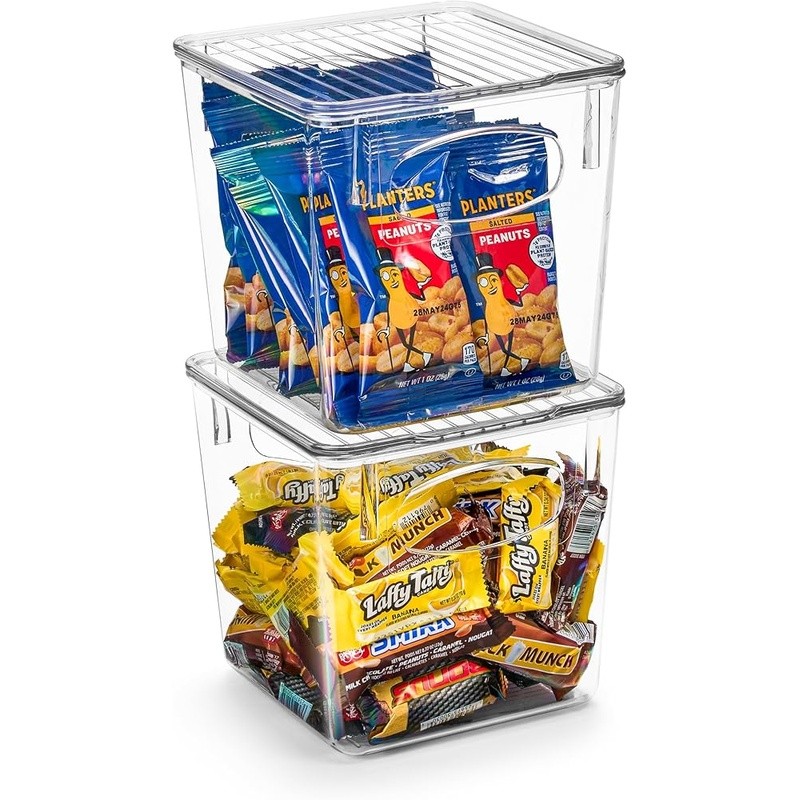 Versatile Clear Plastic Storage Bins Kitchen Pantry Home Organization Solutions