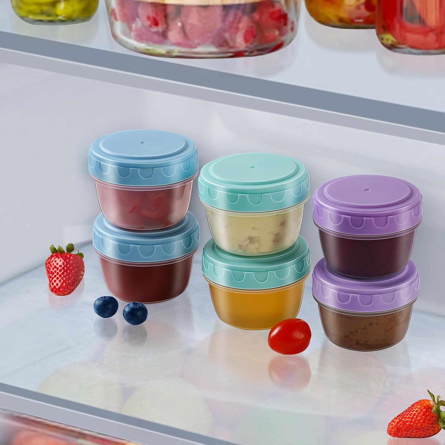 Salad Dressing Container to Go with Lids,Dishwasher and Microwave Safe Tiny Cond