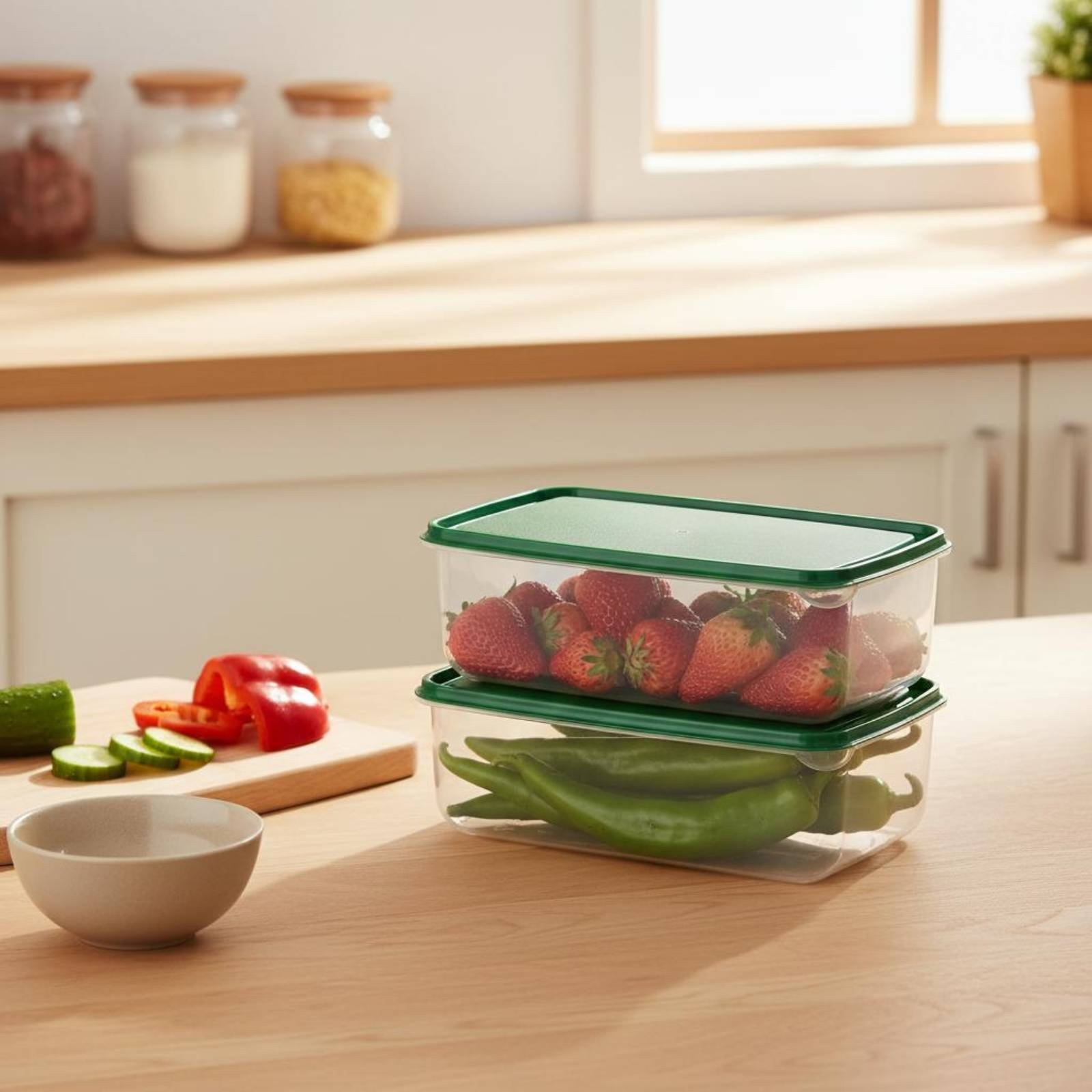 17 Pieces Fridge Storage Box Set Easy to Clean Airtight Food Container Set