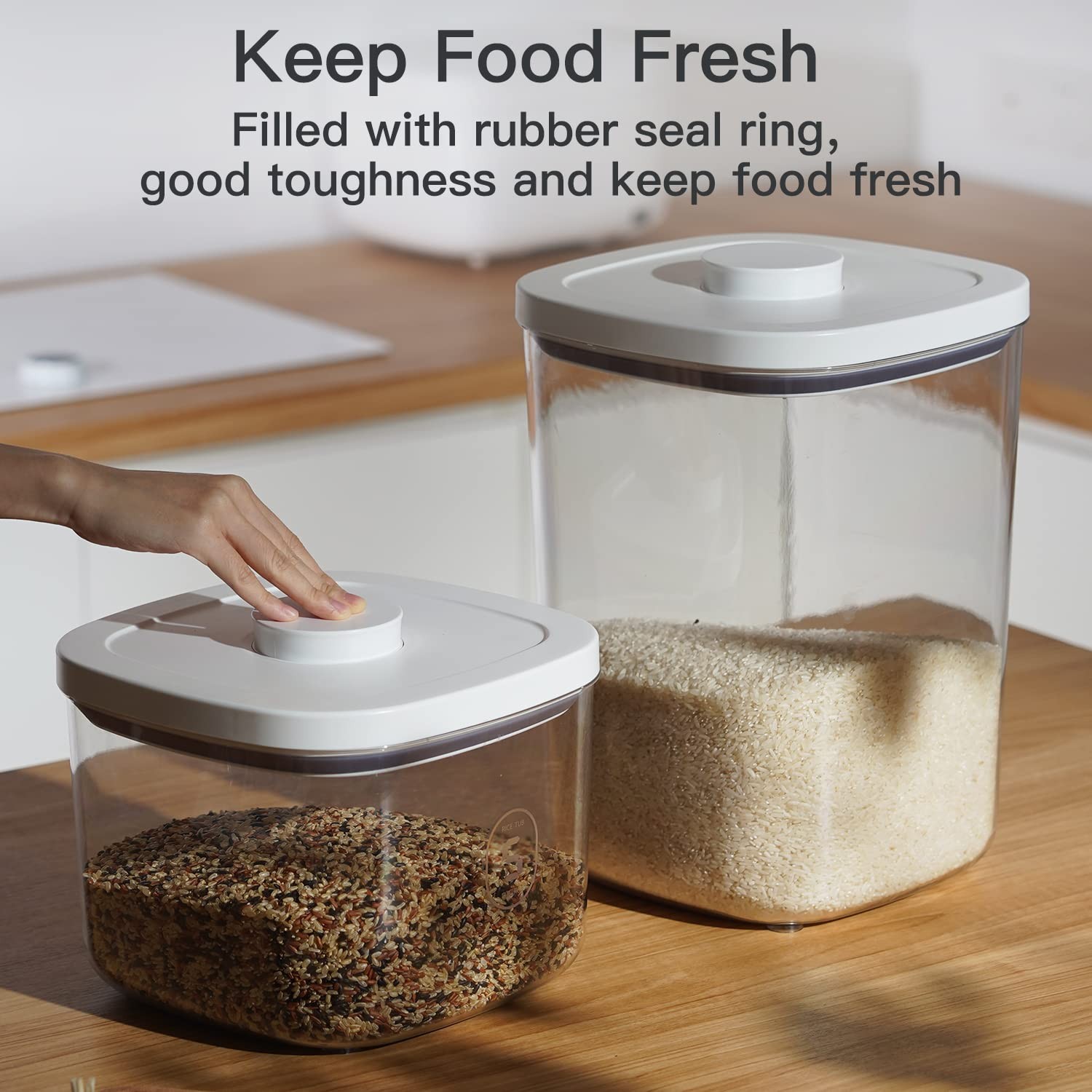 20-25 lbs Rice Dispenser,10.5 Qt/10 L/22-25 lbs Rice Container Storage with M…