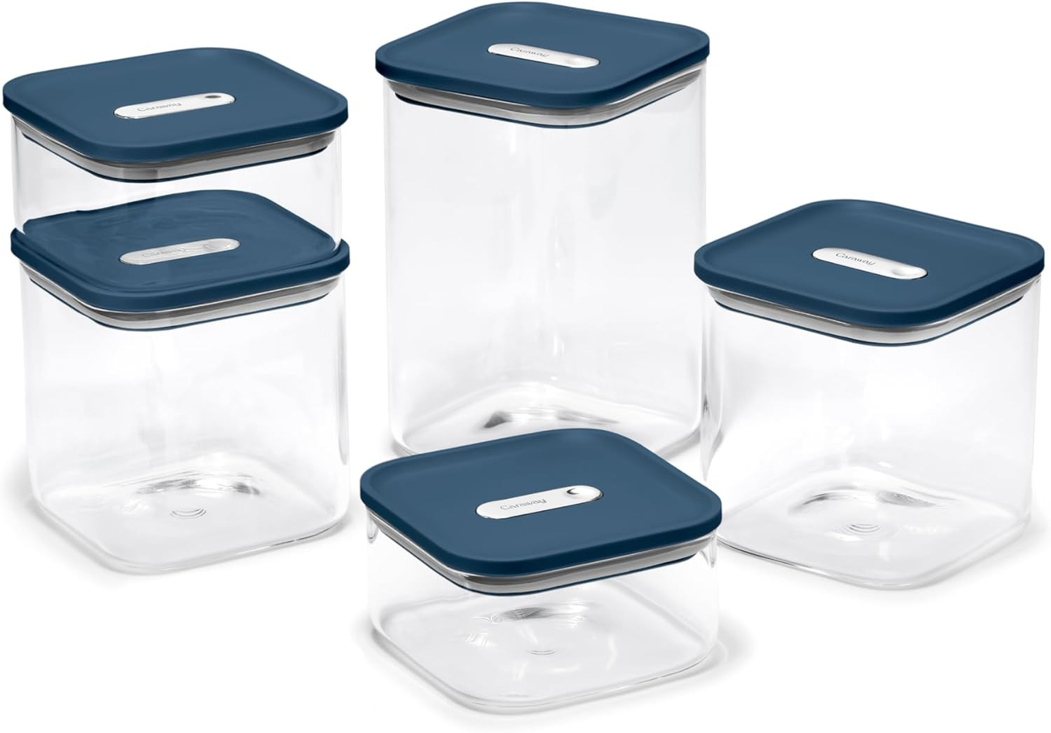 14-Piece BPA-Free Glass Food Storage Containers – Airtight & Stackable Navy Set