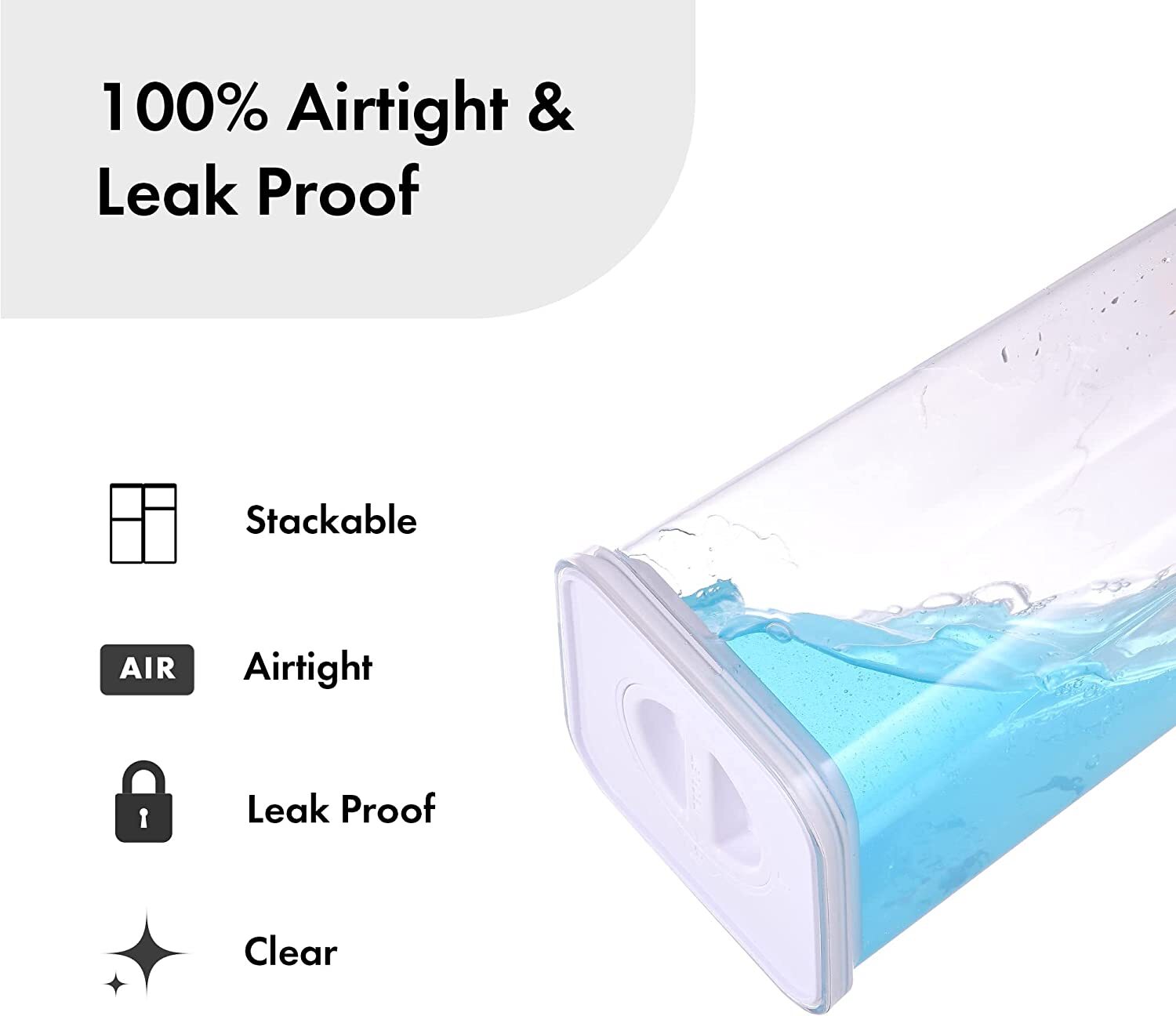(Set of 3) Neoflam Airtight Rectangular Smart Seal Food Storage Containers