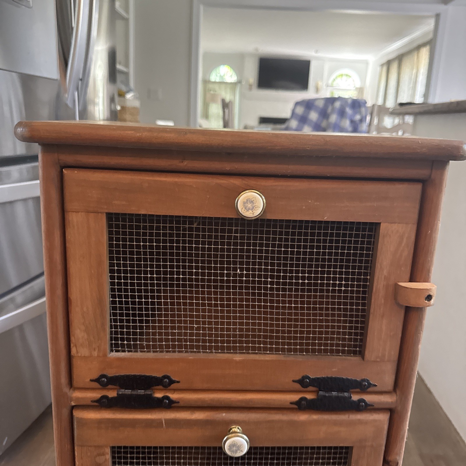Vintage Vegetable Potato Storage Bin Solid Pine Kitchen Storage Amish Farmhouse