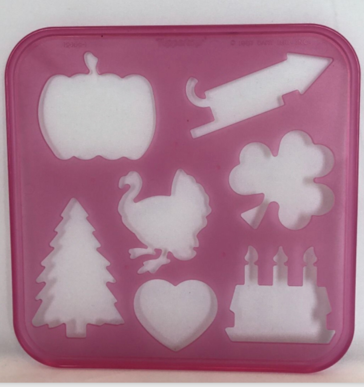 Tupperware Kids Full Size Holiday Stencil Birthday Turkey Heart Pumpkin Pink New