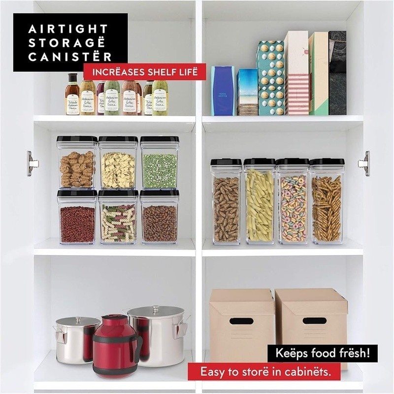 Airtight Food Storage Containers Set 6 BPA-Free Plastic Kitchen Organizers New