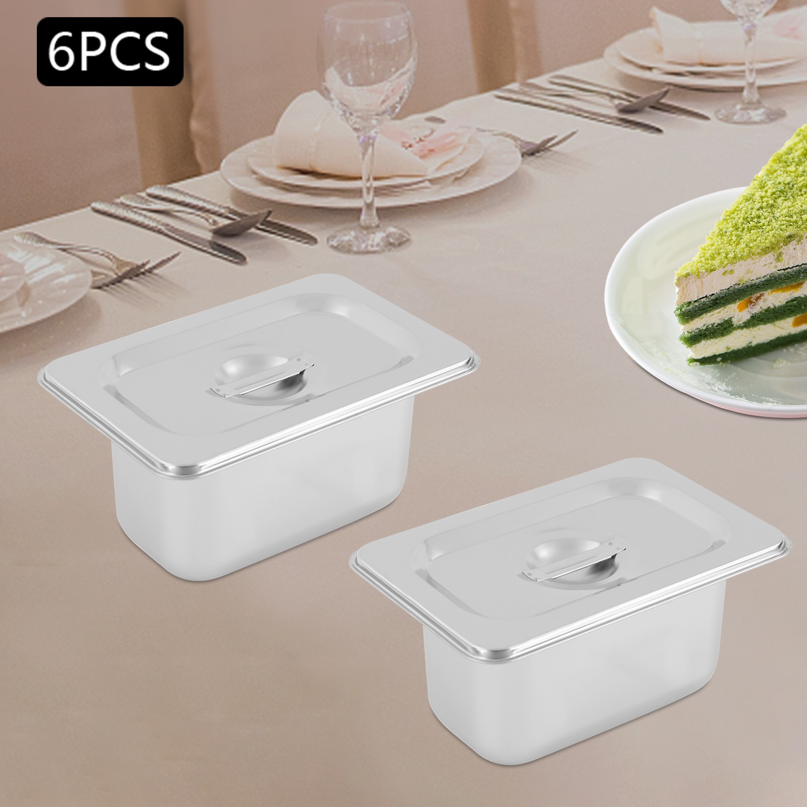 6 pcs Stainless Steel Food Storage Containers with Lids Leakproof, Stackable