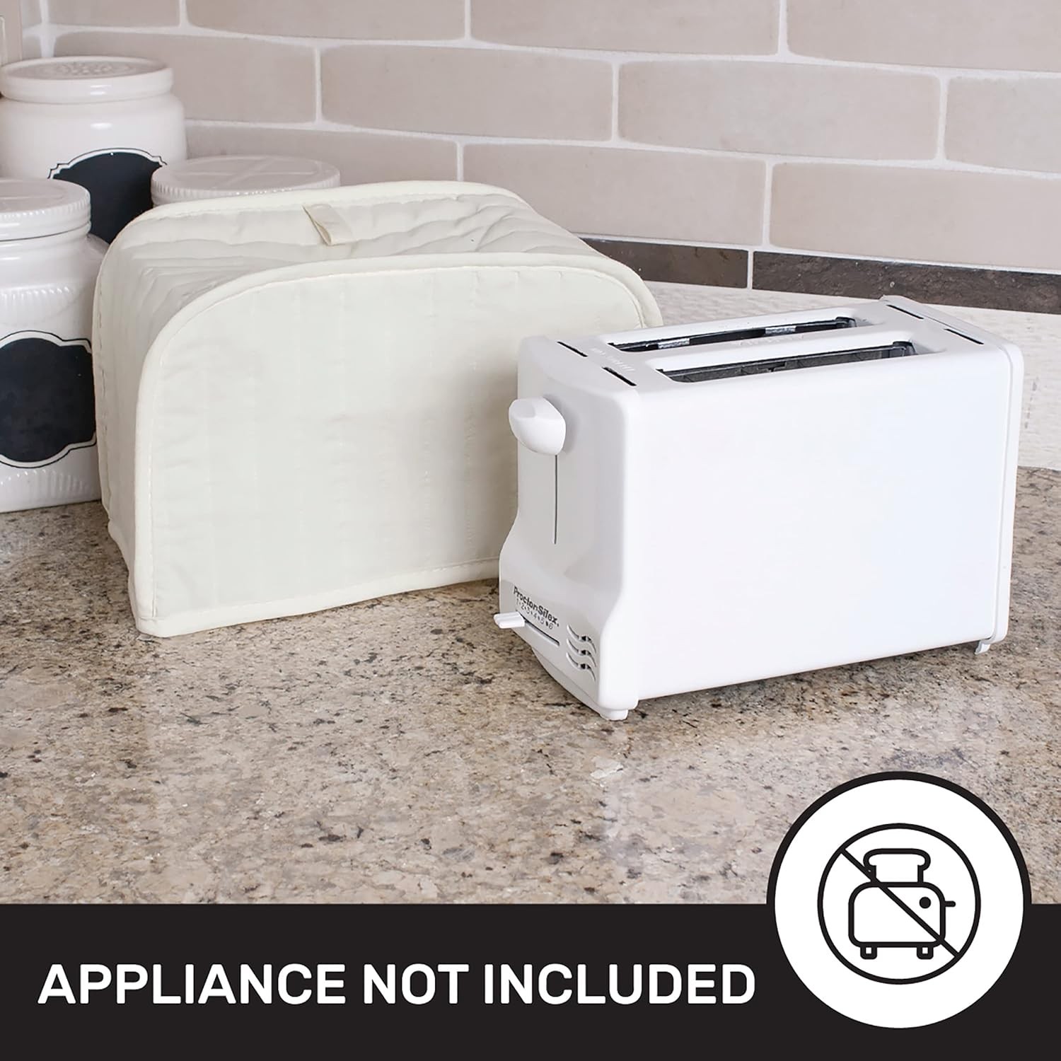 Ritz Premium Universal Two Slice Toaster Cover, 1 Count (Pack of 1), Natural