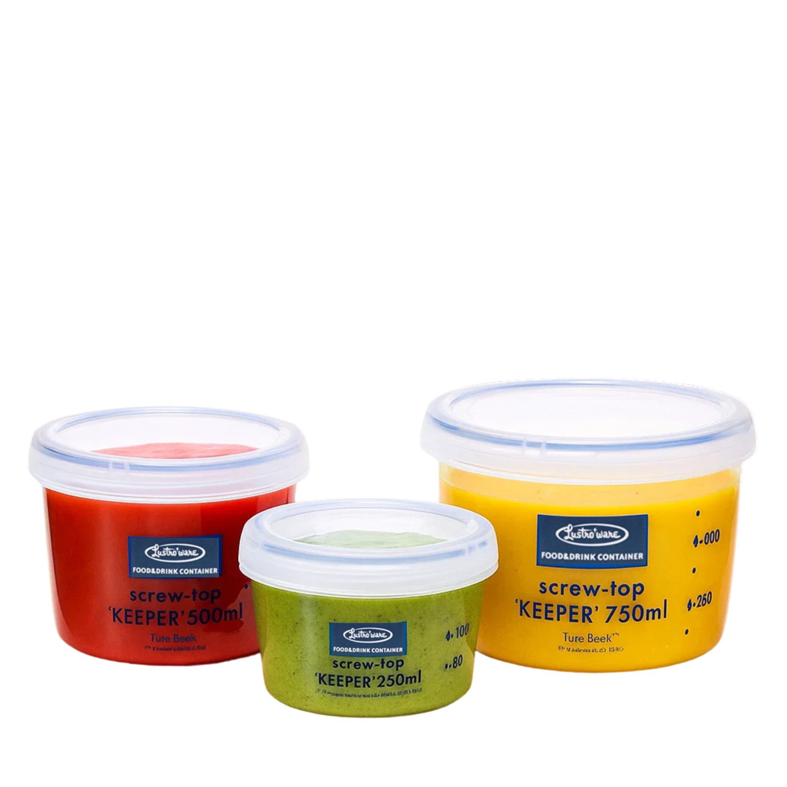 3pc, Lustroware Airtight Nestable Food Container Set, Microwave Dishwasher Safe