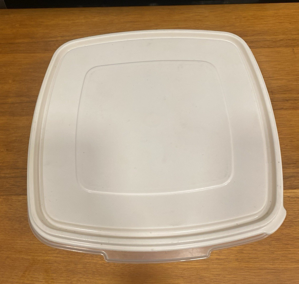 Tupperware ServIn Saver #4 19 cups 4.5L square Food Storage Container Almond Lid