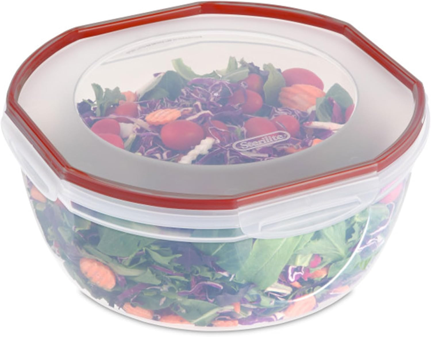 Ultra-Seal 8.1 Qt Airtight Food Storage Containers, 4-Pack, Clear with Red Lid