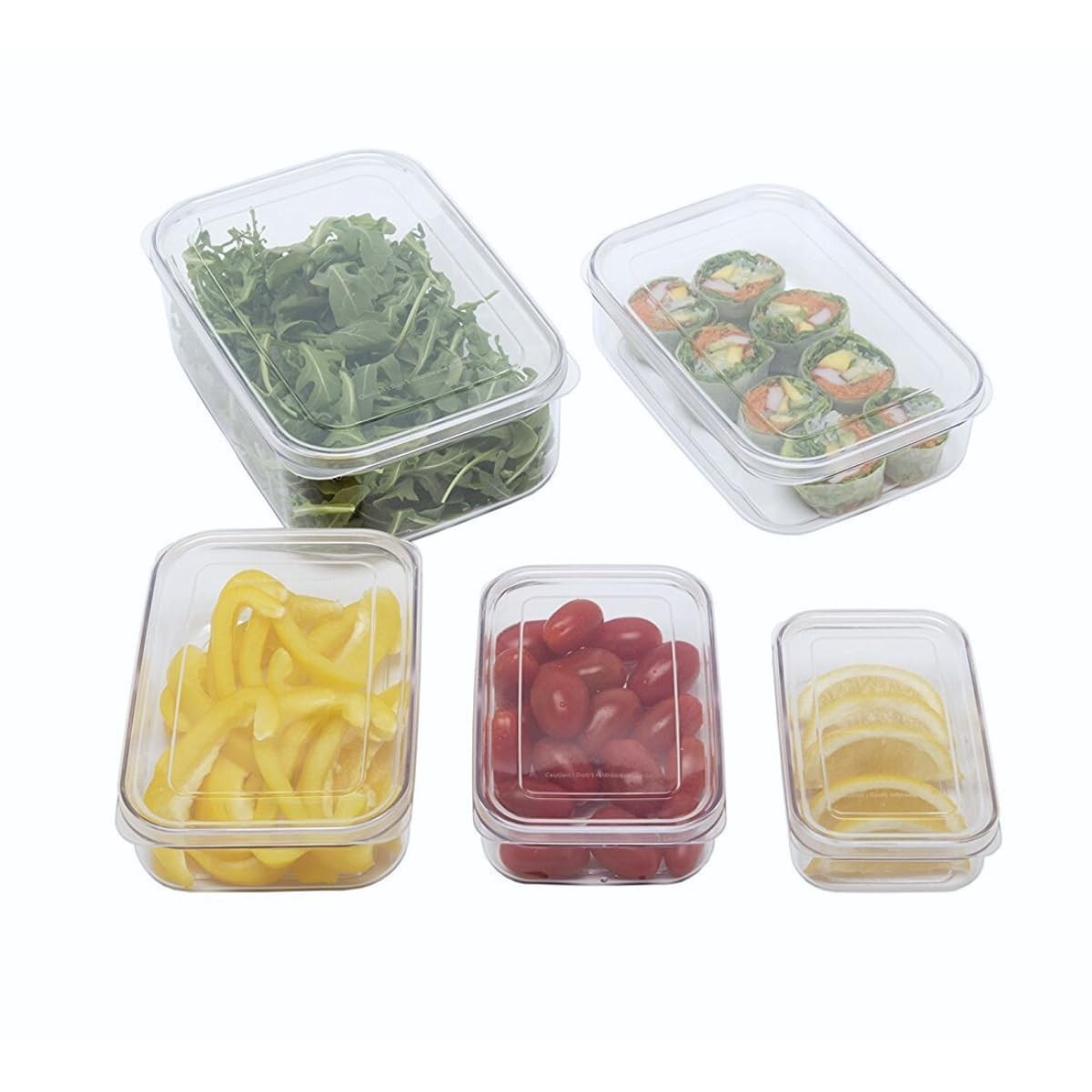 Best Lustroware Set of 5 Micro Clear Food Storage Containers with Lids BPA-Free