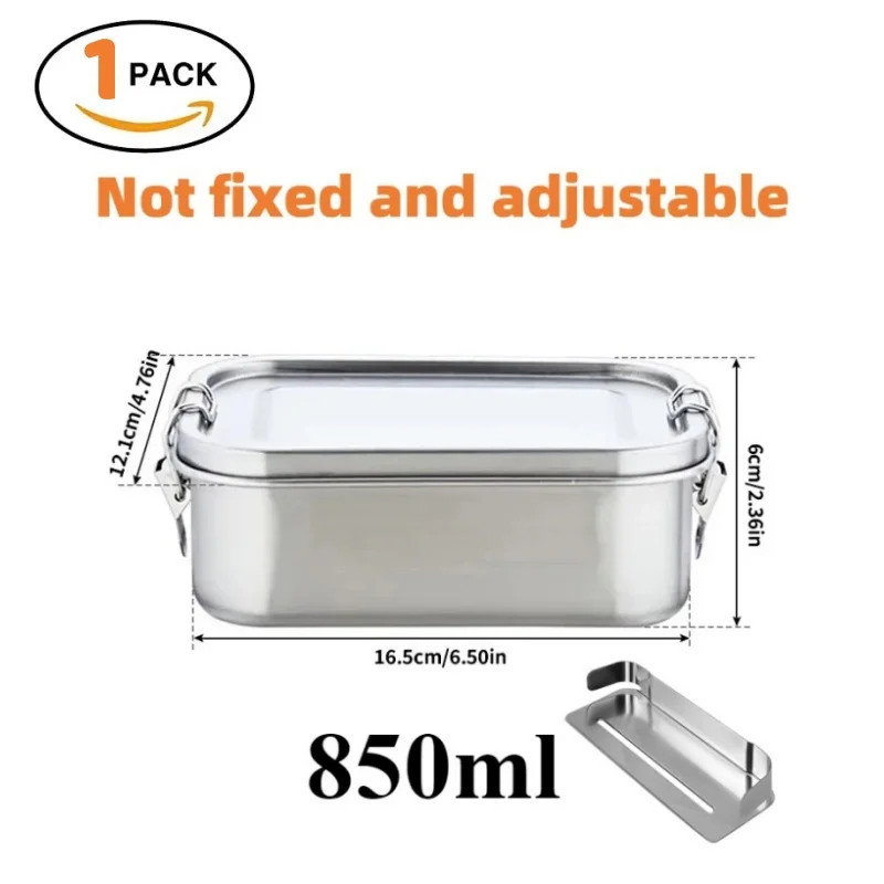 1 Pc 304 Stainless Steel Airtight Bento Lunch Box BPA Free Adult Meal Prep Box