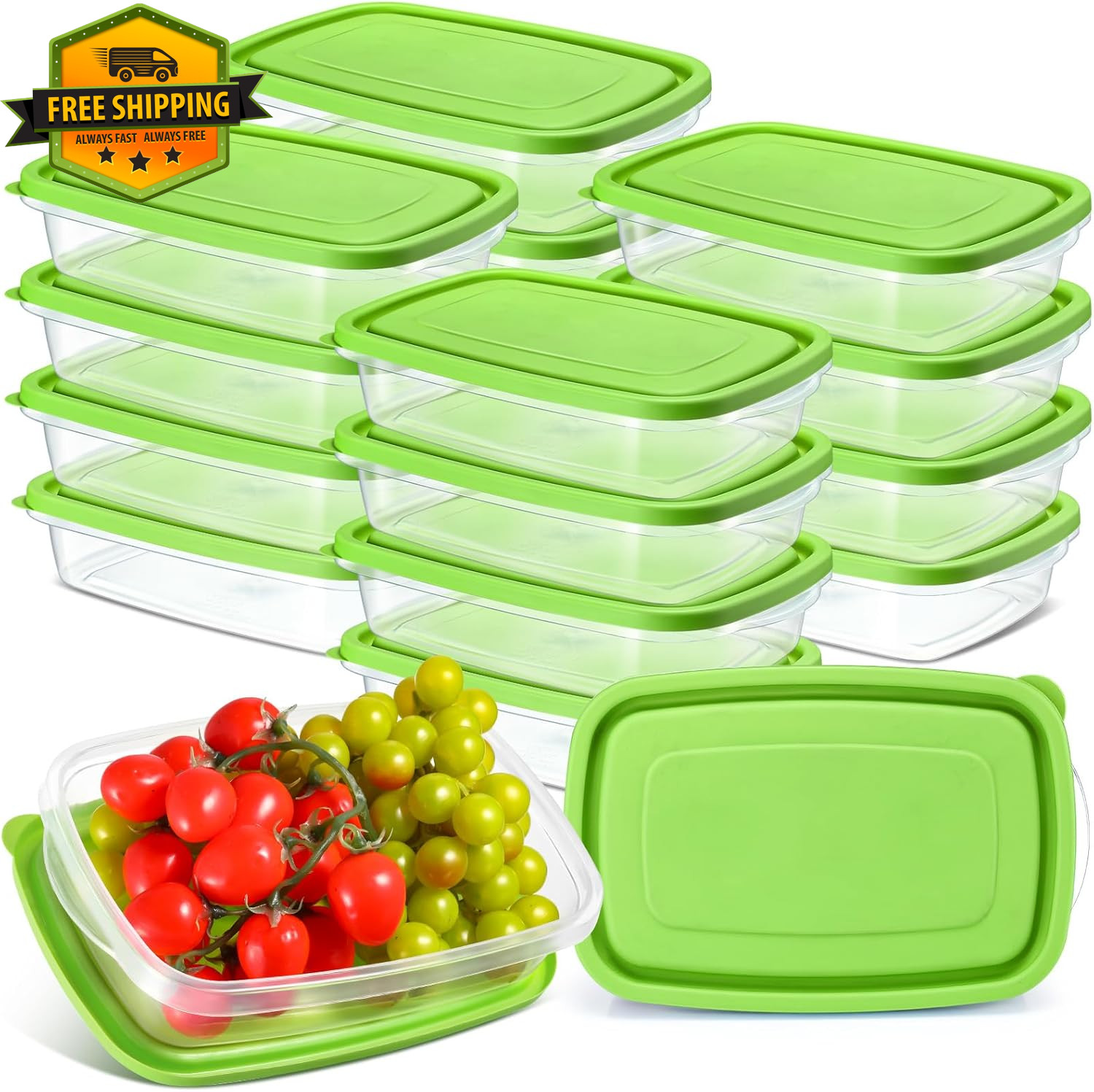 18 Pcs 33 Oz Food Storage Containers with Lids Stackable Microwave Freezer Safe