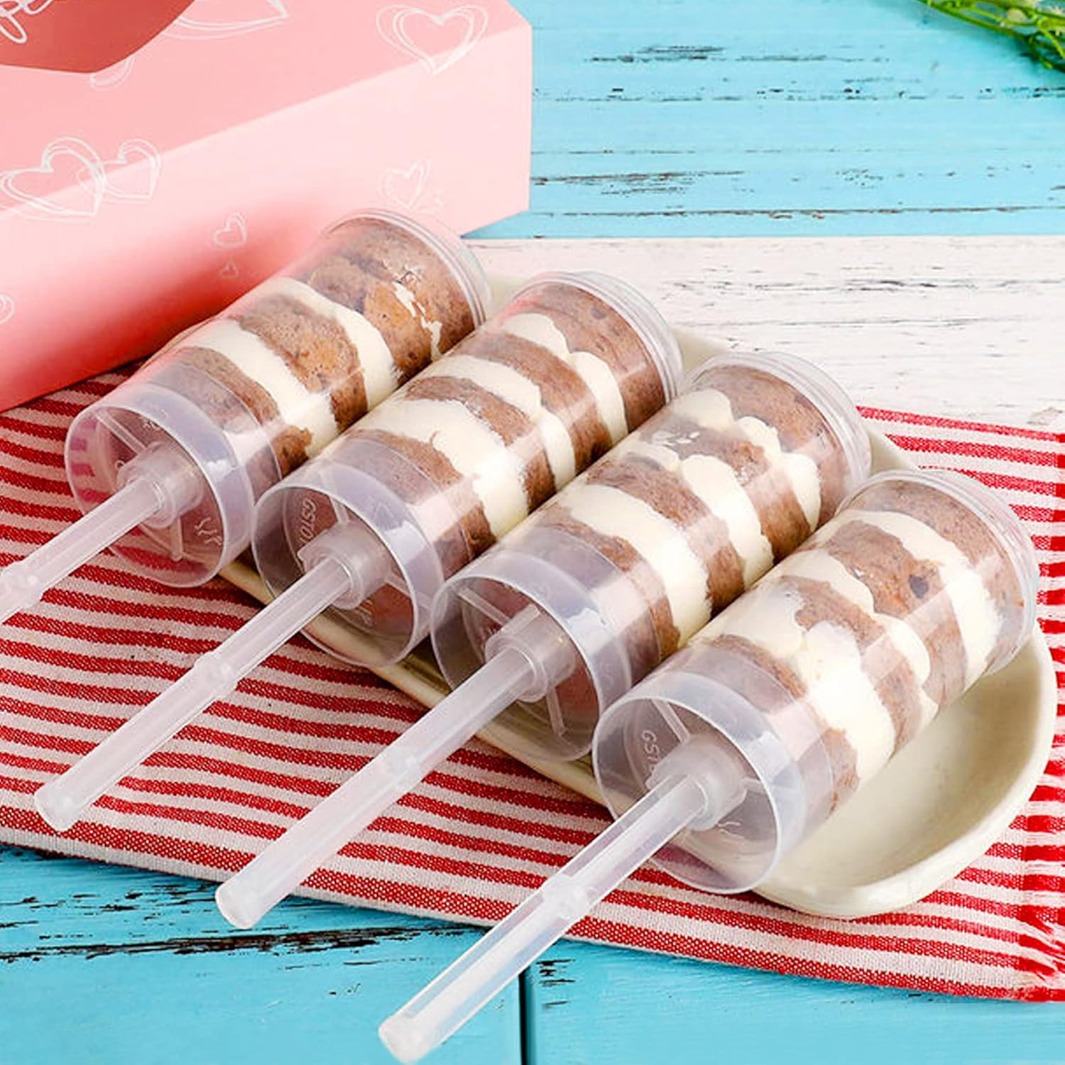 24 Pack Cake Push Pop Containers with Lids, Muti-Purpose Push Pop Cake Container