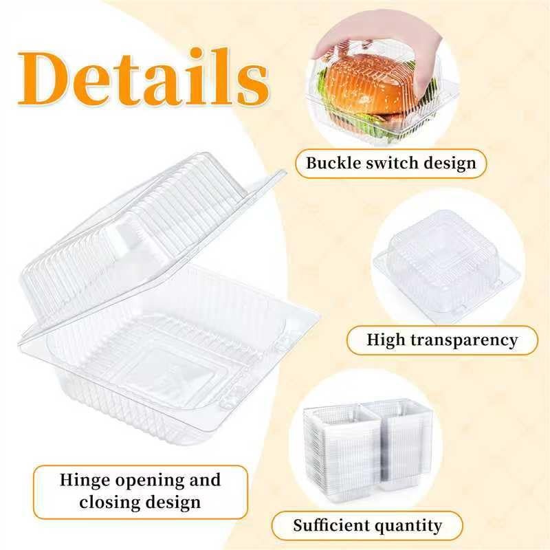 100 Count Clear Plastic Containers with Lids for Food, Thickened Disposable S…