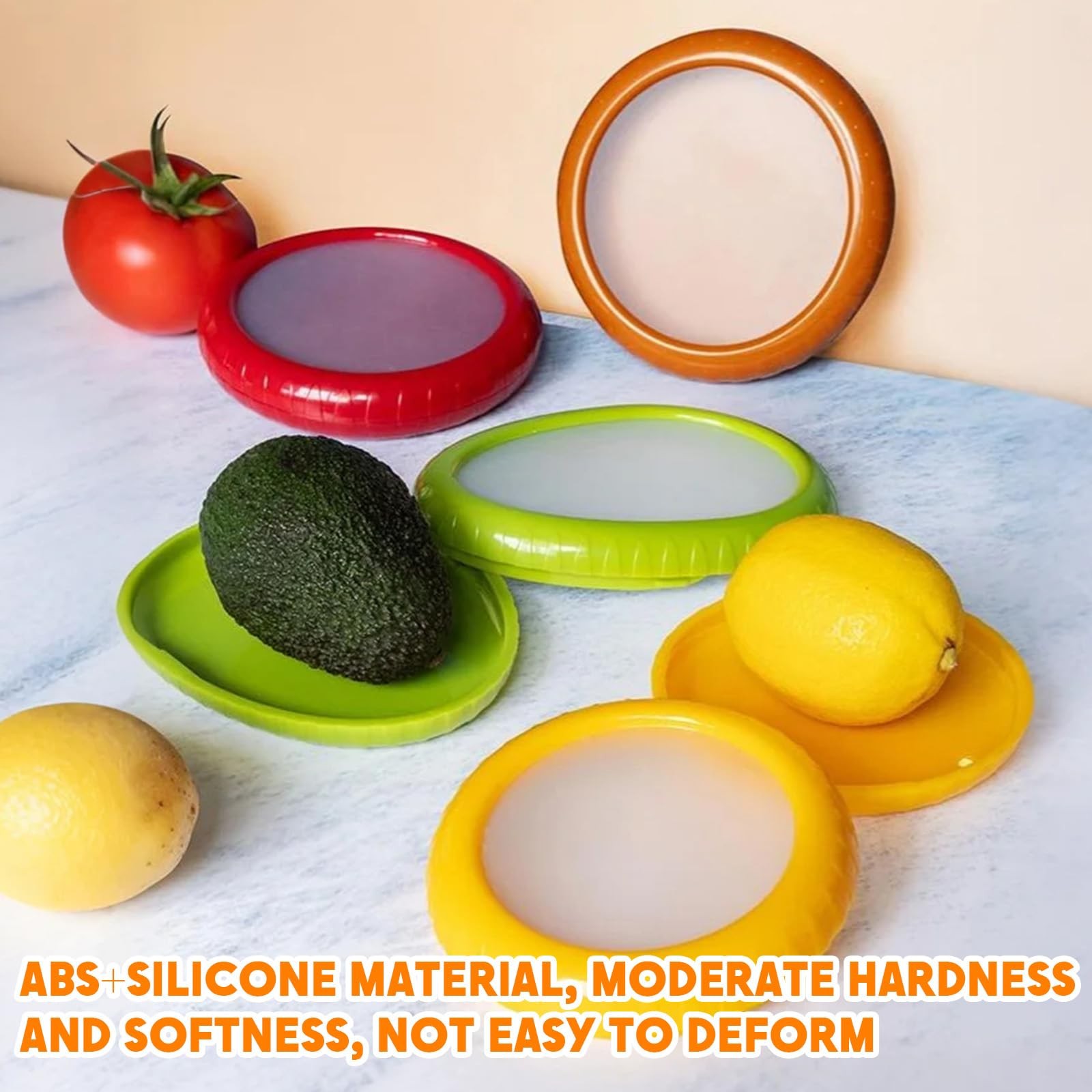 4 PCS Silicone Fruit and Vegetable Containers for Fridge, Reusable Fruit Stor…