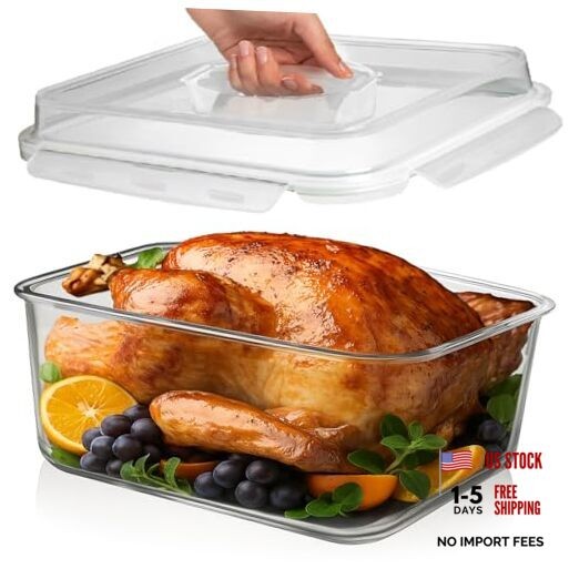 6500 ML / 220 oz / 28 Cup LARGE Glass Food Storage Container with 6500 ml