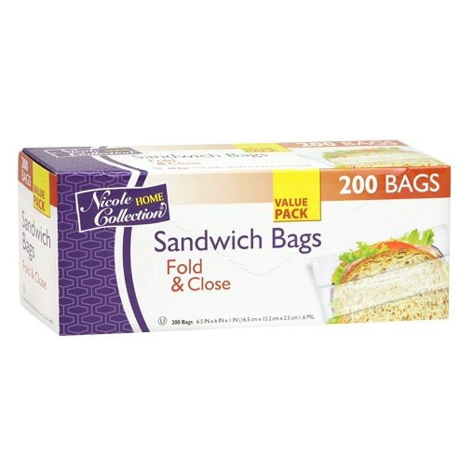 Reusable & Disposable Food Storage Bags Sandwich & Snacks – 50 , 120, 200 Count