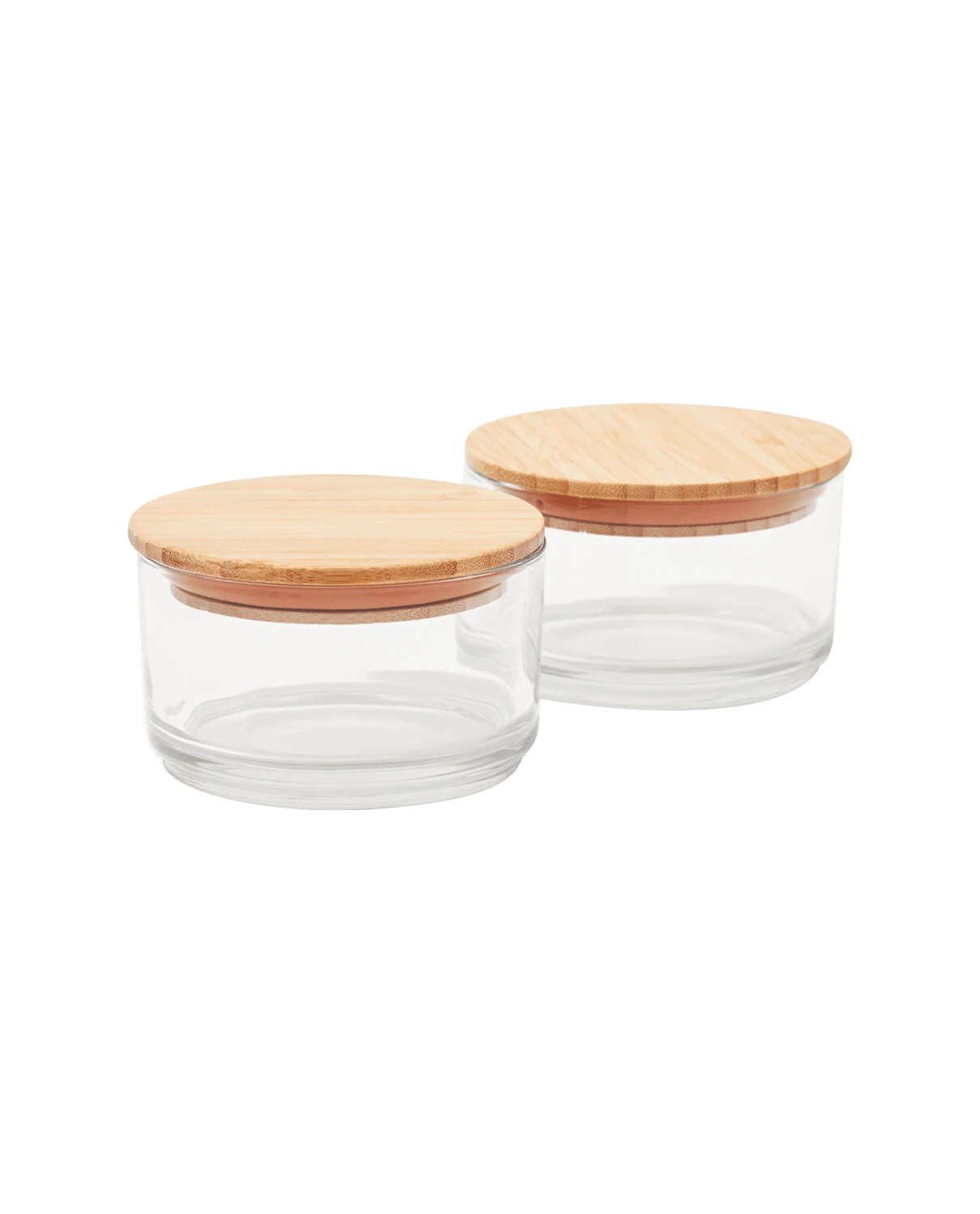 Material Kitchen Stacking Canisters Set Glass/bamboo Silicone
