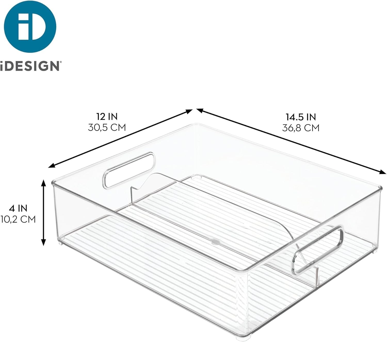 Set of 3 Clear Divided Pantry Bins with Handles for Ultimate Organization