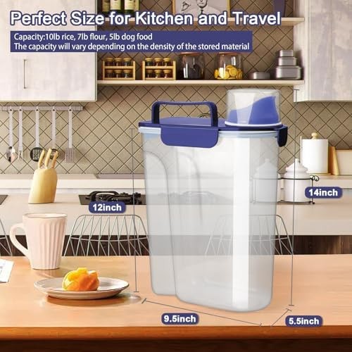 Komzon Rice Container, Airtight Rice Storage Container 10lb, Cereal Container…