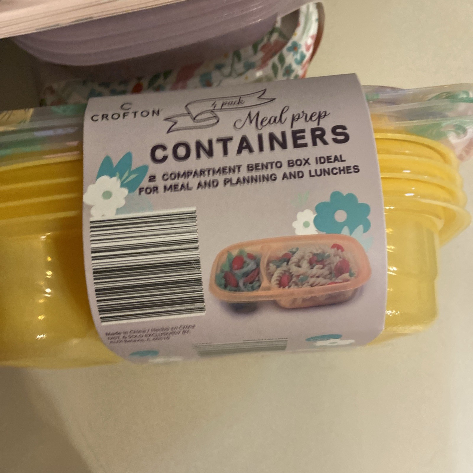 Set Crofton Meal Prep 4 Containers W/ Lids Easter Eggs 2 Compartment NWT