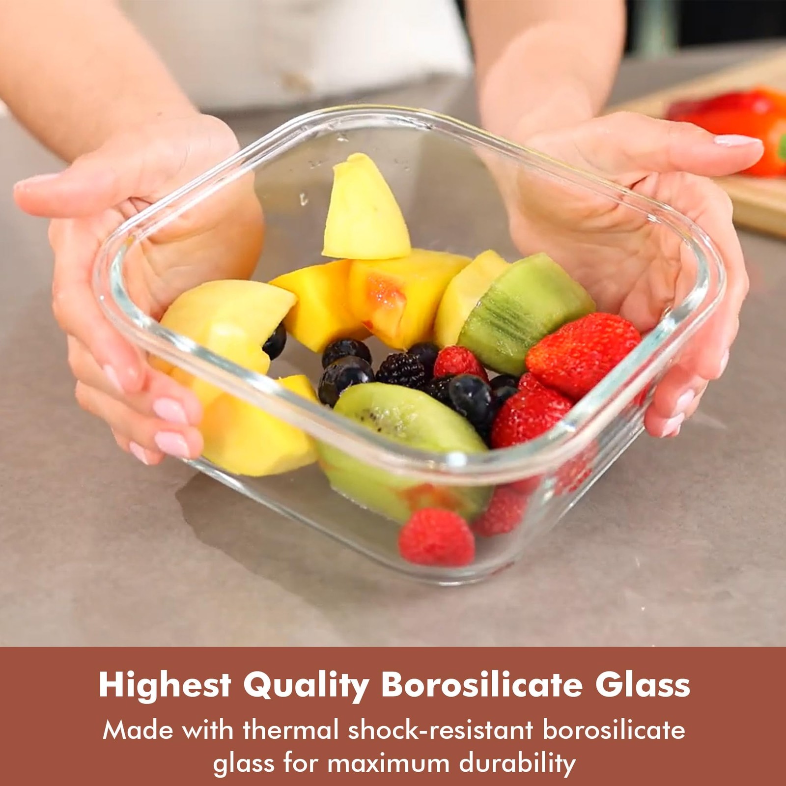 2 PC 1200ML / 41 Oz Glass Food Storage Containers with Lids – Airtight & Leak…
