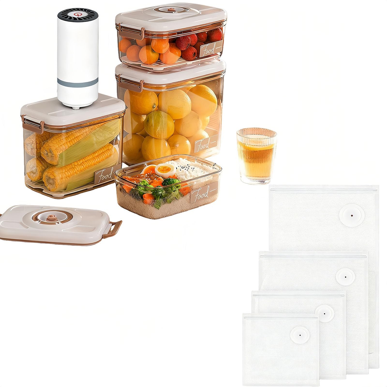 Vacuum Container,Vacuum Seal 1.2L, 2.1L, 2.7L, 4.6L, Transparent