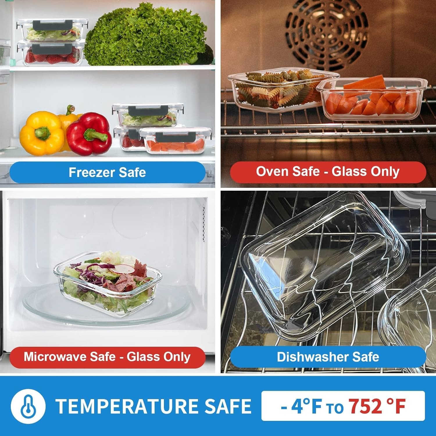 24-Piece Small Glass Food Storage Containers with Lids Airtight, 1.5 Cup Meal…