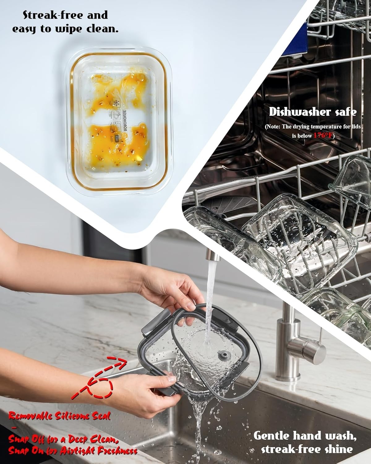 BOROHOUSE 12Pack Glass Containers with Tempered Lids – Borosilicate, OvenSafe…