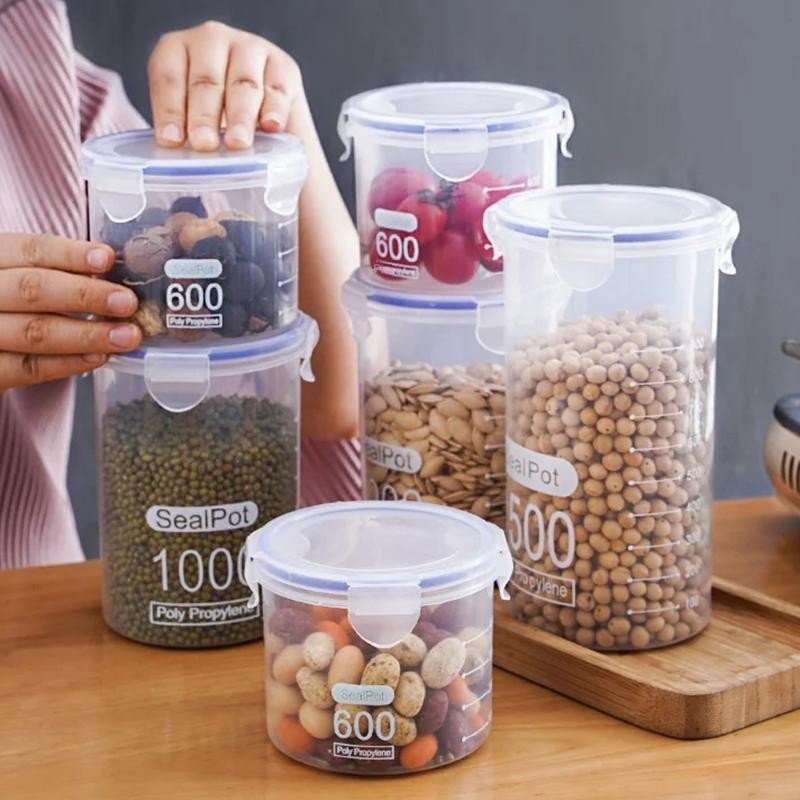 Clear Large Capacity Sealed Kitchen Storage Box Grains Spices