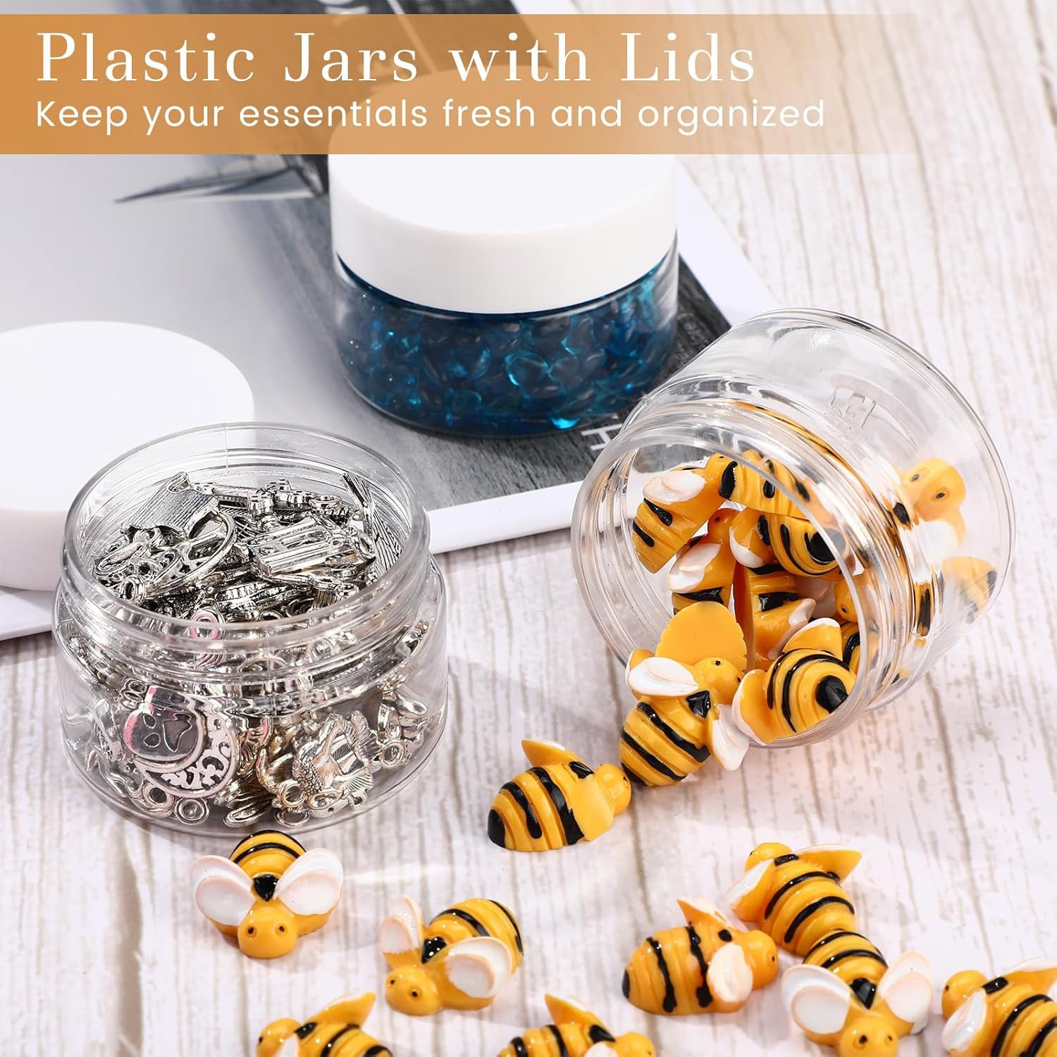 100 Pcs 1 Oz Plastic Containers with Lids, Clear round Leak Proof Cosmetic Ja…