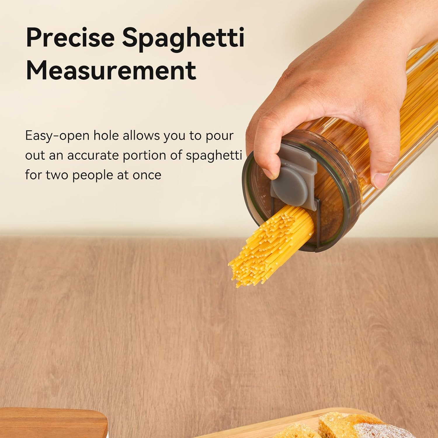 Tall Spaghetti Pasta Storage Container – 48oz Clear Pasta Holder Airtight Spaghe