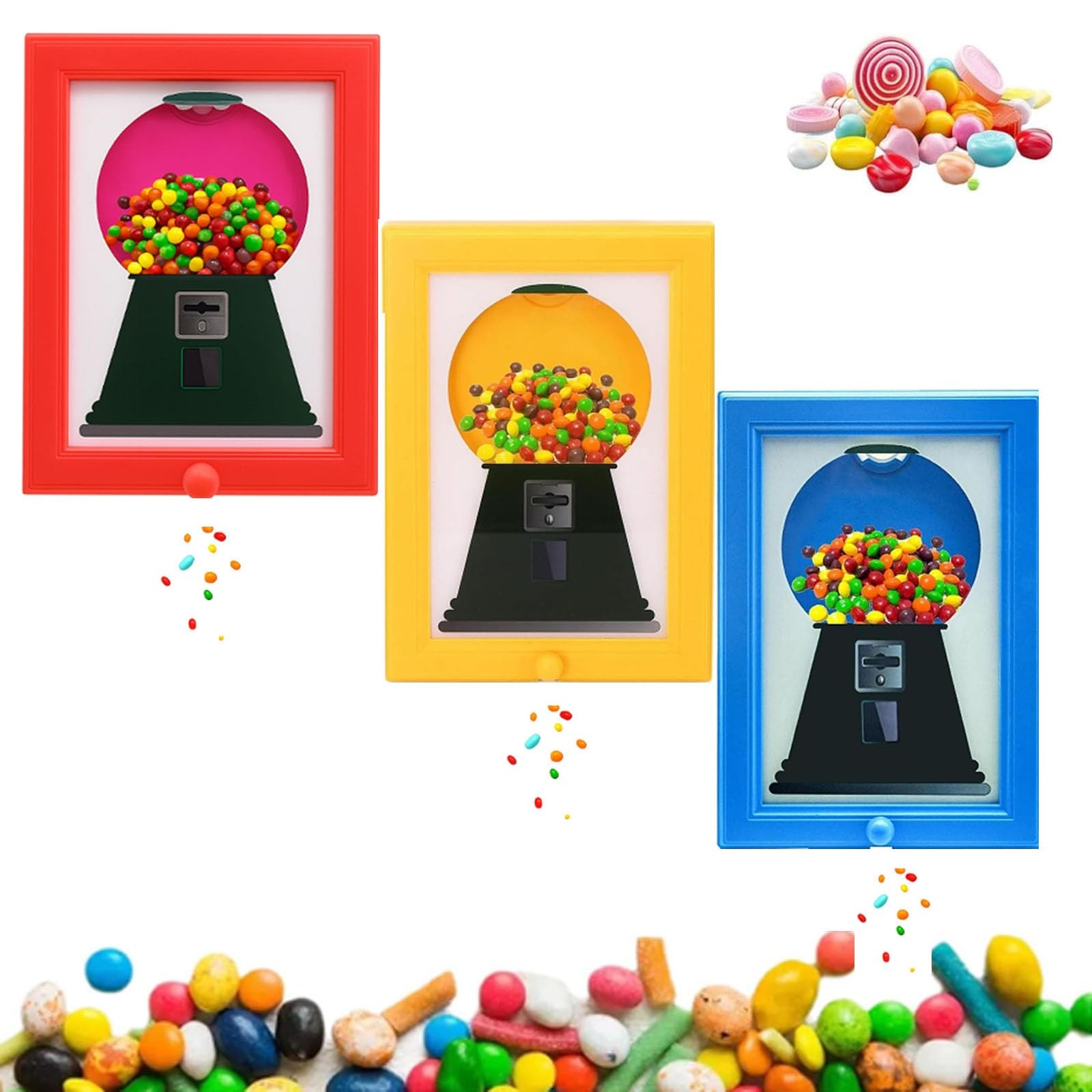 3PCS Wall Mounted Candy Machine Picture Frame – Interactive Gumball Machine H…