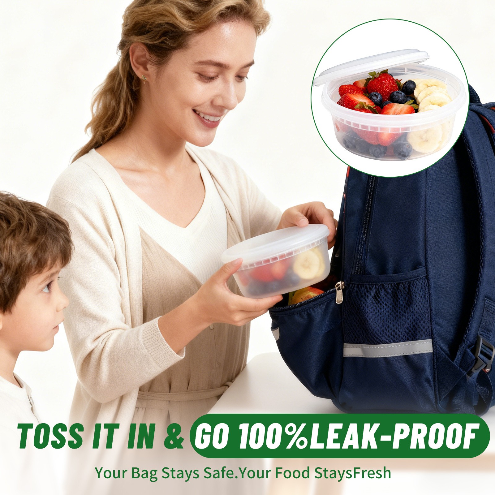 480PCS 16oz Deli Containers Leakproof BPA Free Stackable Lids Value BulkPack Set