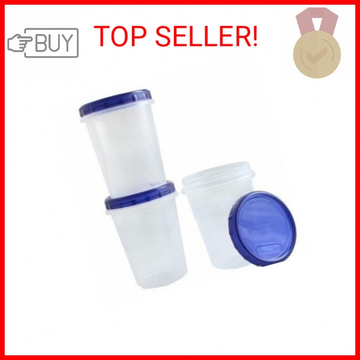 [32Oz – Blue – 3 Pk] Twist Top Food Storage Containers Leak-Proof, Airtight Soup