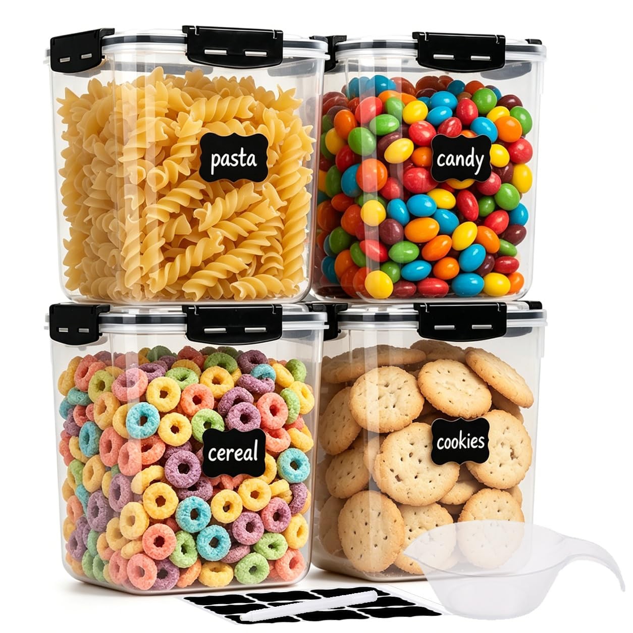 Airtight Food Storage Containers with Lids, 5.3L Large Pantry Organization an…