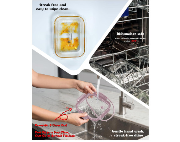12 Borosilicate Glass Containers Airtight Tempered Lids Oven Safe BPA-Free NEW