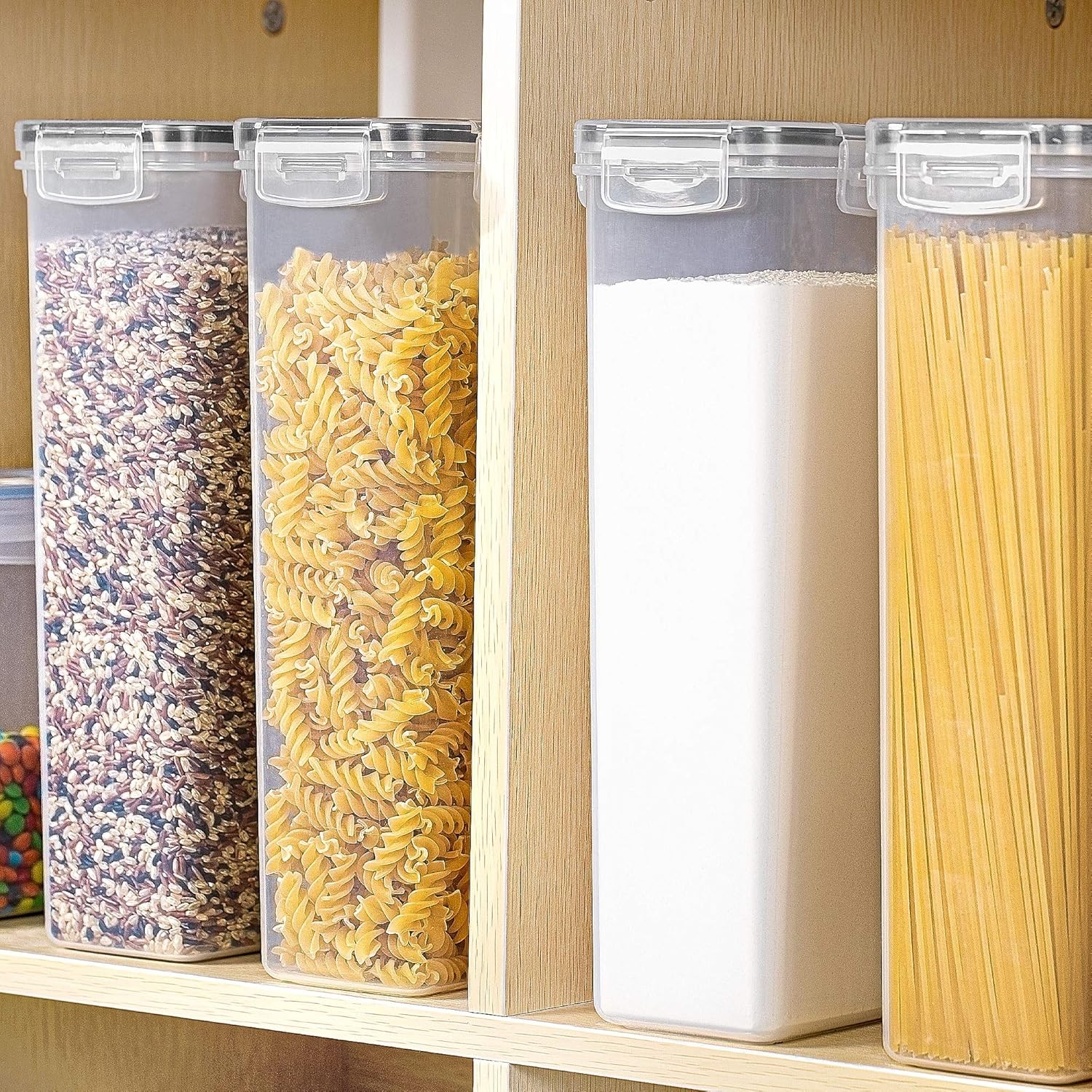 Vtopmart Airtight Food Storage Containers with Lids, 4 PCS 2.8L Pasta Containers